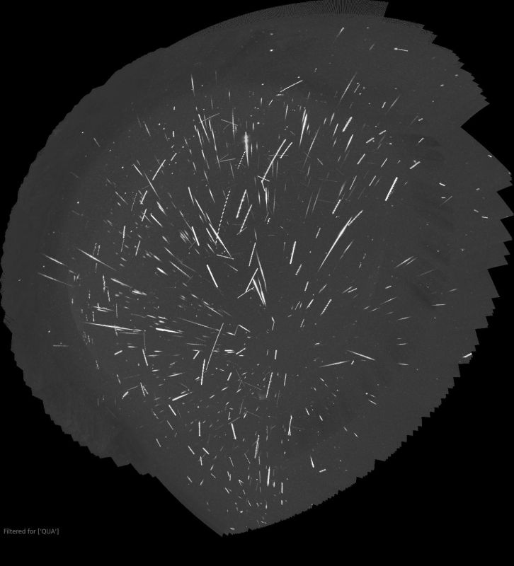 Quadrantids captured over three nights - 2025 Jan 1st to 4th
This is a selective tracked stack of the Quadrantid meteors captured by my two Global Meteor Network cameras on the nights of 1st, 2nd and 3rd January 2025. In total 454 tracks went into this stack, but the total number of meteors involved is a bit lower than that because some meteors are split across two frames, and some meteors were seen by both cameras. There may also be a few non-Quadrantids included in this image because they happened in the same ten-second frame as a Quadrantid.
