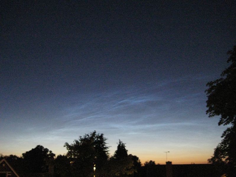 Noctilucent clouds, 2010 July 9th, 21:44 UTC
