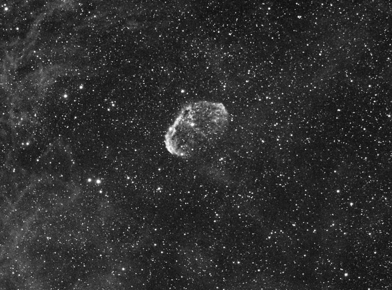 NGC 6888 Crescent Nebula in Cygnus
6x600 secs, no darks or flats. 230609 23.47 Chislehurst
Link-words: nebula