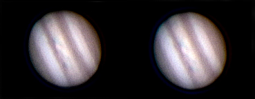 A test image of Jupiter
Jupiter is becoming a bit of an issue for me to image, therefore I decided to take some time over it at Headcorn.  So I took these images as a test before I had a real good go at Jupiter later that night. Unfortunately my drives packed up a little later and therefore this was the only set I managed to capture of Jupiter the whole weekend.  Needless to say I cursed a little, but at least it made me concentrate on some visual observing. I was desperate at the weekend to see the red spot, but every time I had a look at was not there, dam.
Link-words: Jupiter