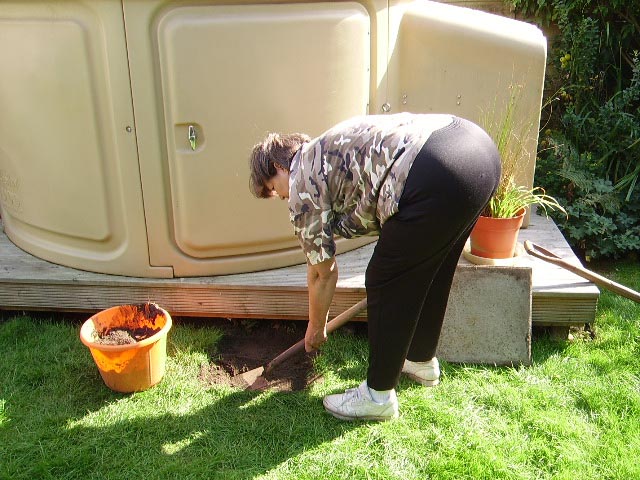 digging paving stones
