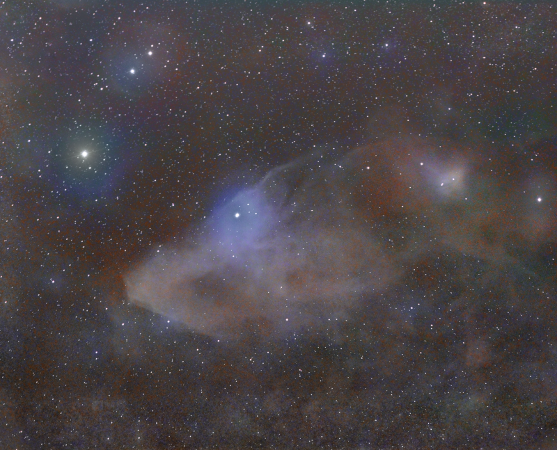 The Blue Horsehead IC4592 In Scorpius 
Taken at DSC October 2024.  only had 1 night to do it in due to weather, and with it being a low target from UK, only rising after midnight and disappearing by 3.20, I only managed to get 2 hours and 40mins in total LRGB 
Link-words: Carole