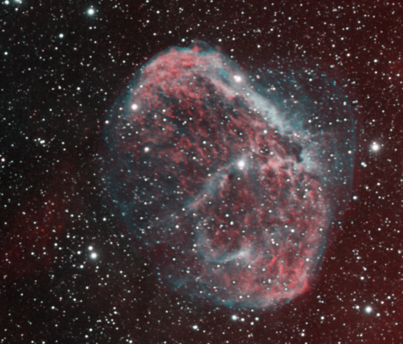 NGC6888
Crescent Nebula in bicolour Ha, Oiii, Oiii
Link-words: CarolePope