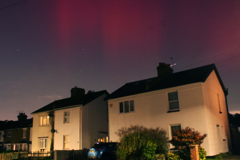 Aurora 10/10/24 Bromley 
taken with street lights and modified Canon 1100D 
5 seconds 
Link-words: Carole