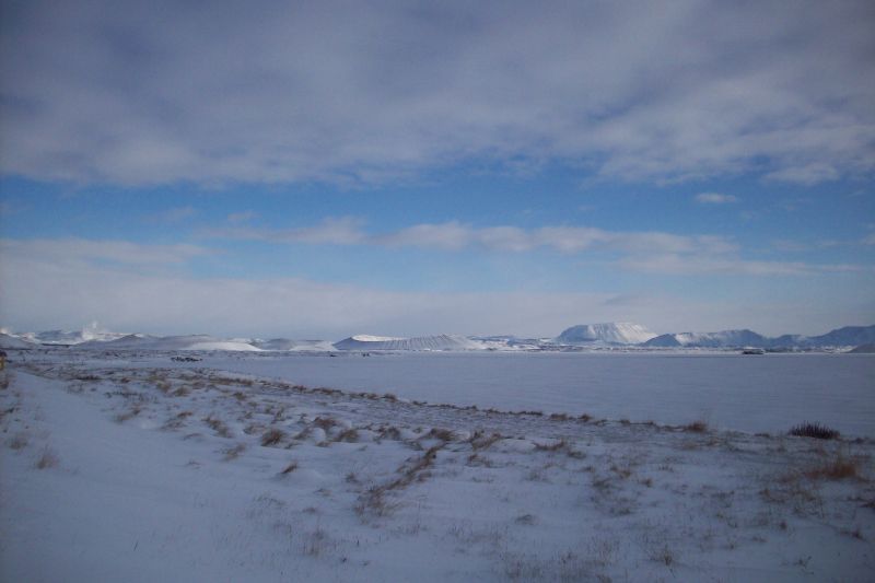 Lake Myvatn
Our first views of Lake Myvatn a frozen lake 
Link-words: Iceland2012