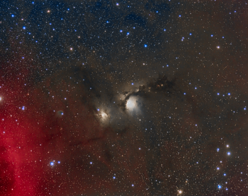 M78
WO ZS71 & Atik 460EX
Lum 11 x 600
Ha 12 x 600
RGB 11 x 150 each binned x 2 
Link-words: CarolePope