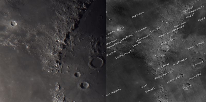 Montes Appenines and area, 1 April 2020
FireCapture v2.6  Settings
------------------------------------
Observer=Duncan Evenden
Location=Manche, France
Scope=LX90 8" UHTC
Camera=ZWO ASI294MC Pro
Filter=OSC
Profile=Moon
Filename=2020-04-01-2032_3-DE-OSC-Moon.ser
Date=010420
Start=203153.382
Mid=203219.861
End=203246.340
Start(UT)=203153.382
Mid(UT)=203219.861
End(UT)=203246.340
Duration=52.958s
Date_format=ddMMyy
Time_format=HHmmss
LT=UT +1h
Frames captured=357
File type=SER
Binning=no
Bit depth=8bit
Debayer=no
ROI=784x746
ROI(Offset)=2216x1760
FPS (avg.)=6
Shutter=1.781ms
Gain=357 (62%)
SoftwareGain=10 (off)
Brightness=30 (off)
AutoExposure=off
Gamma=50 (off)
USBTraffic=80 (off)
AutoHisto=75
AutoGain=off
WRed=57 (off)
HighSpeed=off
FPS=100 (off)
TargetTemp=-10
WBlue=86 (off)
Histogramm(min)=0
Histogramm(max)=0
Histogramm=0%
Noise(avg.deviation)=n/a
Limit=3000 Frames
Sensor temperature=-14.1°C
Focuser position=18340
Target=Moon, Date: 010420, Time: 203219 UT, Mag: $MAGNITUDE, Dia: $DIAMETER, Res: $RESOLUTION, Az: 234.81, Alt: 54.57, Phase: 1.00, CM: $CM, Camera: ZWO ASI294MC Pro, Scope: LX90 8" UHTC, FL: $FLENGTH, F-ratio: $FRATIO, Observer: Duncan Evenden, Location: Manche, France, Comment: , Seeing: 
Link-words: Duncan