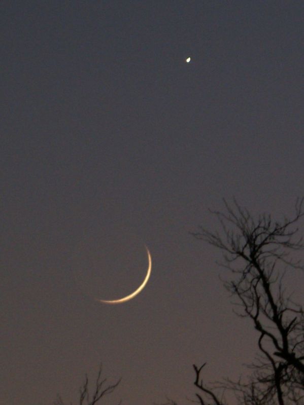 Venus above the Moon Jan 2007
Taken from my back garden using a tripod. There is a hint of detail on the dark side of the moon. Single shot unprocessed.

Image Date 2007:01:20 17:19:34
Shooting Data 1/10 s at F 5.60 with ISO 800
Exposure Correction EV 0.00
Lens 160.00 mm - 35mm equiv: 240 mm
Camera KONICA MINOLTA - DYNAX 7D
White Balance Auto


Link-words: Moon Duncan