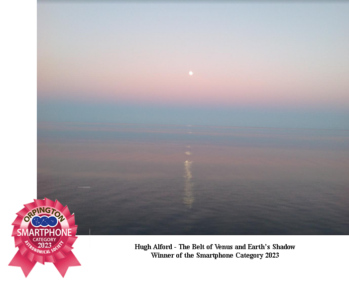 Winner of the Smartphone Category 2023
Hugh Alford - the Belt of Venus and Eartyh's Shadow
Link-words: AstrophotographyCompetition2023