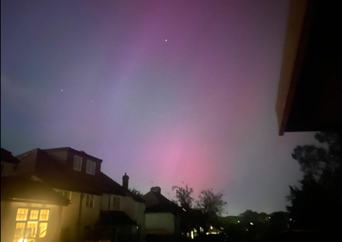 May 2024 Aurora from Bromley - Hugh Alford 
Taken from Bromley one of several taken during the exceptional Solar storm from Sun spot ARI3664
