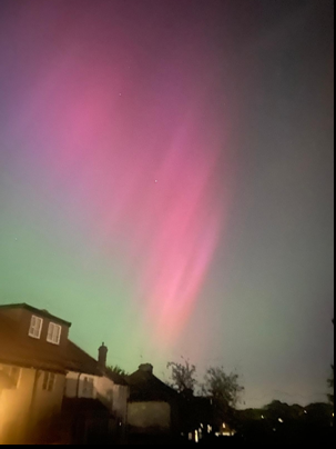 May 2024 Aurora from Bromley - Hugh Alford 
taken from Bromley
Taken during the exceptional Solar storm from Sun spot ARI3664
