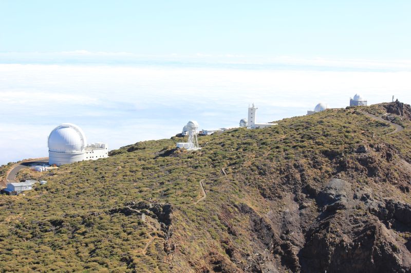 Isaac Newton group of telescopes La Palma 
Many telescopes on the top of the Roques de los Muchachos La Palma. OAS visit 
Link-words: LaPalma2024